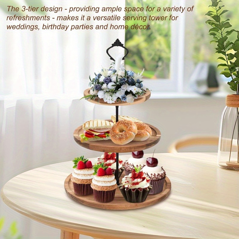 3Tier Cake Stand Acacia Wooden - Cupcake Stand Tier review and price