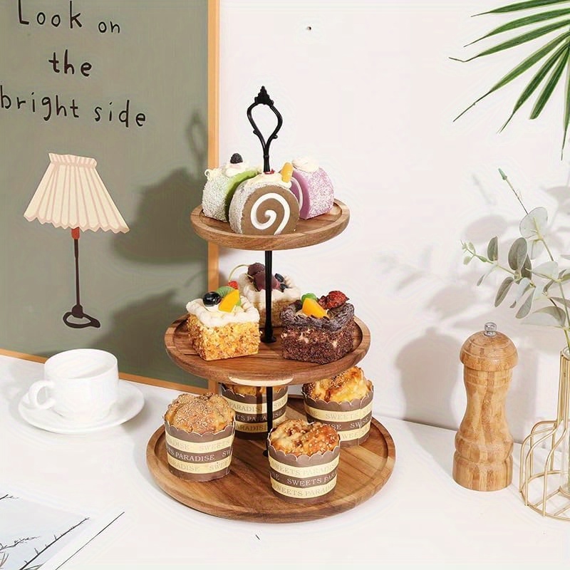 3Tier Cake Stand Acacia Wooden - Cupcake Stand Tier review and price