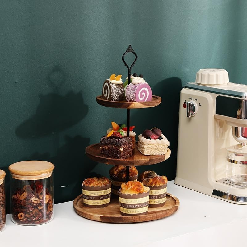 3Tier Cake Stand Acacia Wooden - Cupcake Stand Tier review and price