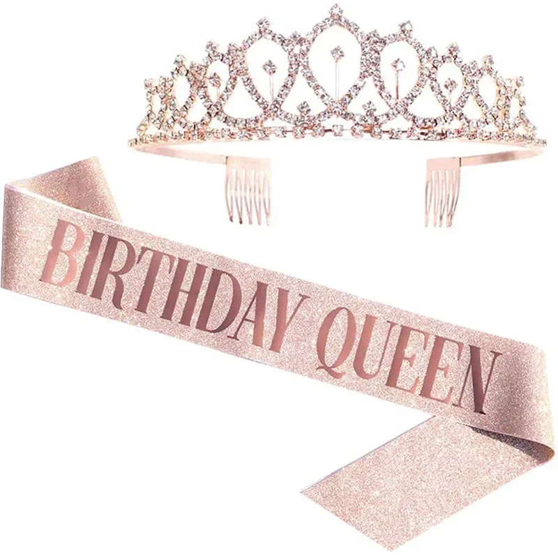 Birthday Queen Crown Girl Wome - Birthday Sash Glitter review and price