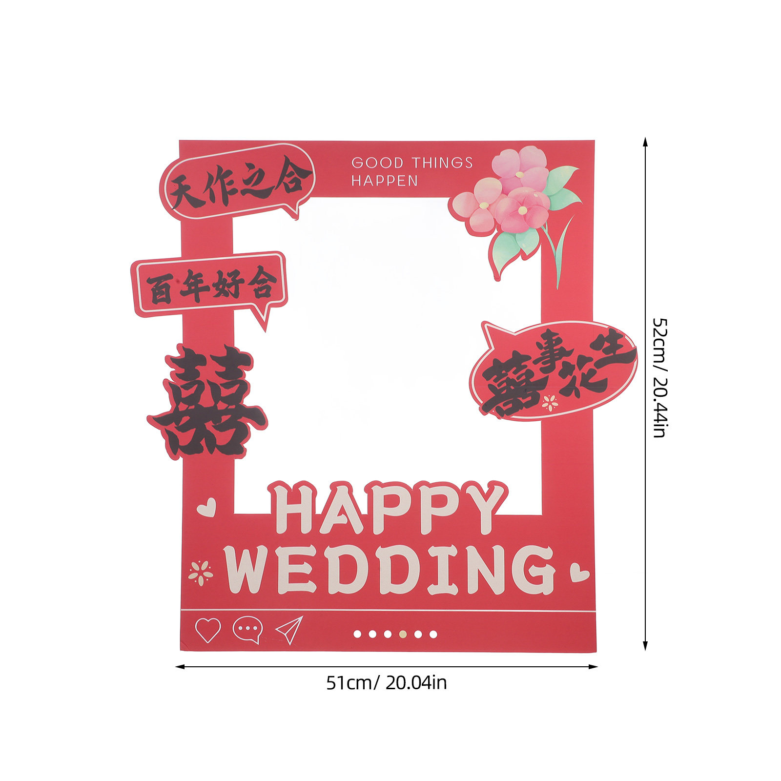 Red Chinese Wedding Photo Fram - Photo Booth Frame review and price