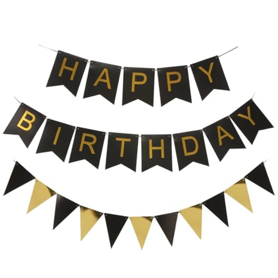Black and Gold Striped Banner  - Party Banner Gold review and price