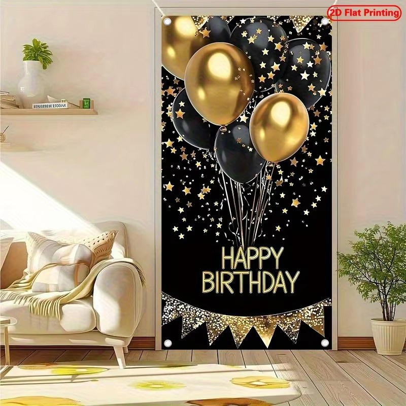 2D Door Banner, 1 Elegant Blac - Party Banner Gold review and price